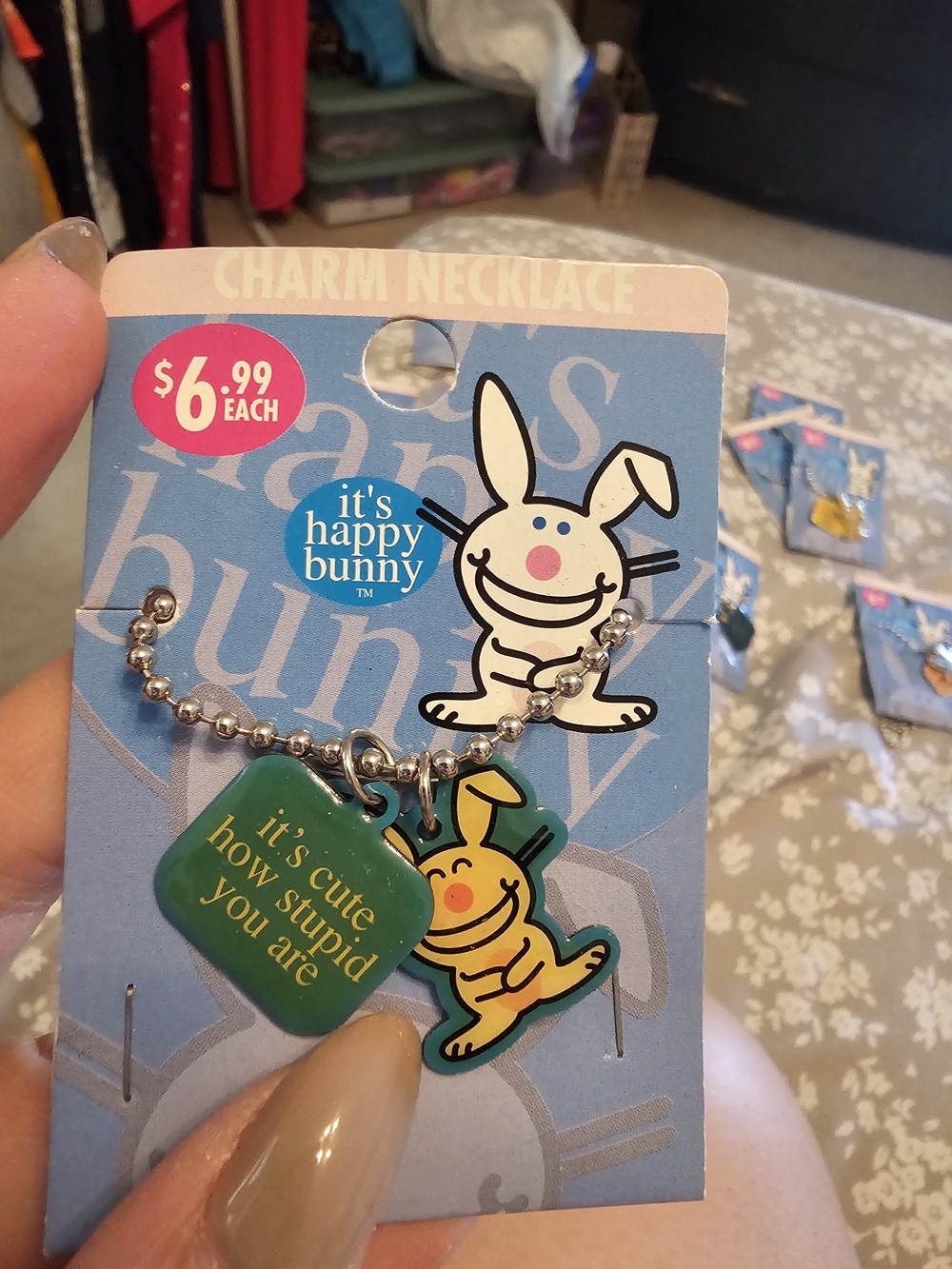 Vintage 2006 Happy Bunny Necklace